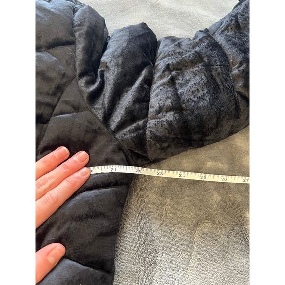 Red Marine Amsterdams faux fur lined Hooded velvet puffer Jacket Black  Large - Picture 9 of 12